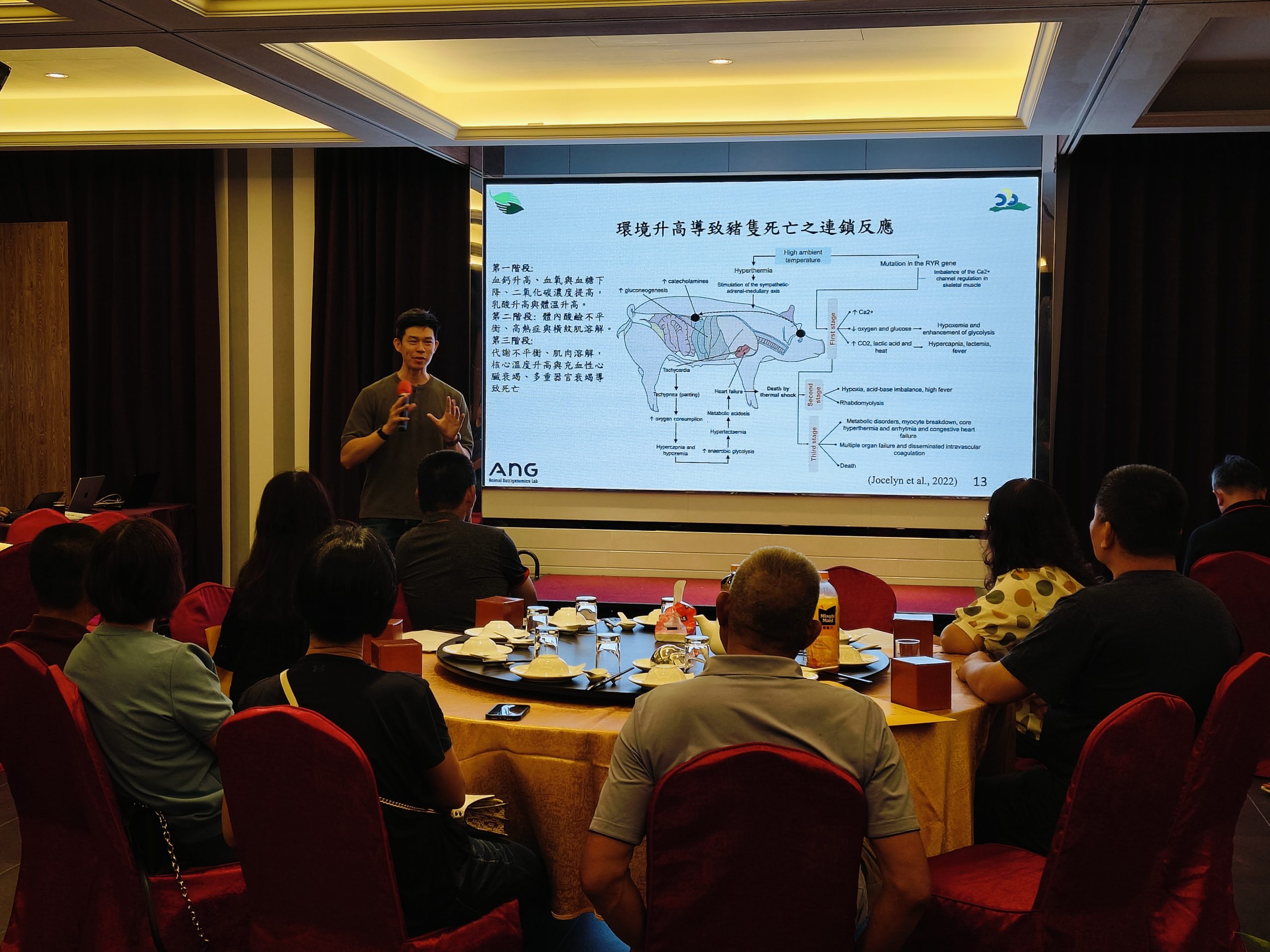 Read more about the article 盛豐興農業有限公司贊助土庫科學養豬研習會-攜手屏科大黃晁瑋教授，探討蔬果纖維與發酵產物在提升豬隻抗熱緊迫之應用